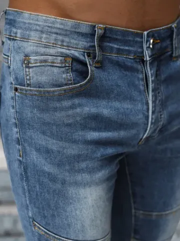 Spodnie jeansowe męskie ciemno-niebieskie NB/MP0082BS^Ozonee Hot