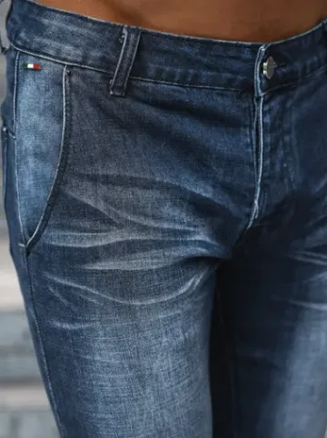Spodnie jeansowe męskie ciemno-niebieskie NB/MP0091BS^Ozonee Hot