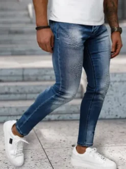 Spodnie jeansowe męskie ciemno-niebieskie NB/MP0009BS^Ozonee Fashion