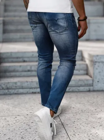Spodnie jeansowe męskie ciemno-niebieskie NB/MP0009BS^Ozonee Fashion