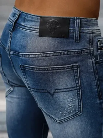 Spodnie jeansowe męskie ciemno-niebieskie NB/MP0009BS^Ozonee Fashion