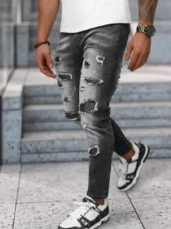 Spodnie jeansowe męskie czarne NB/MP0152N^Ozonee Fashion