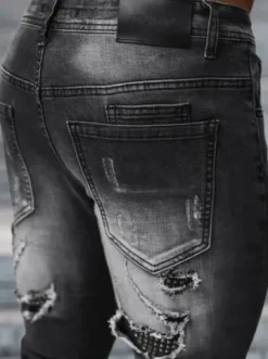 Spodnie jeansowe męskie czarne NB/MP0152N^Ozonee Fashion
