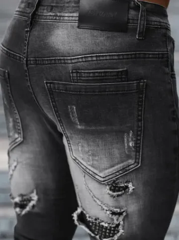 Spodnie jeansowe męskie czarne NB/MP0152N^Ozonee Fashion