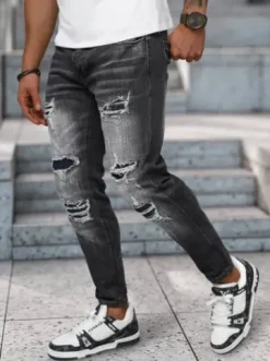 Spodnie jeansowe męskie czarne NB/MP0075N^Ozonee New