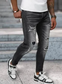 Spodnie jeansowe męskie czarne NB/MP0075N^Ozonee New