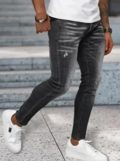 Spodnie jeansowe męskie czarne NB/MP0070N^Ozonee Hot