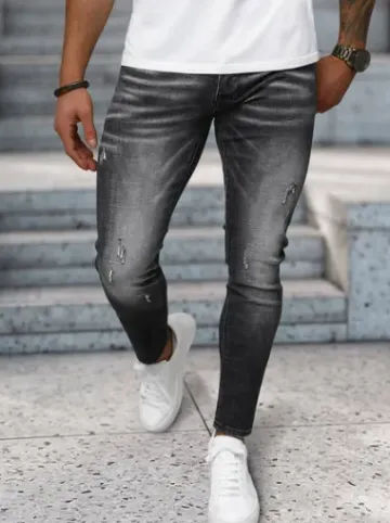 Spodnie jeansowe męskie czarne NB/MP0070N^Ozonee Hot