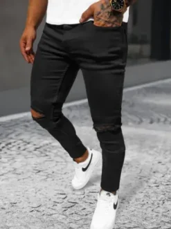 Spodnie jeansowe męskie czarne E/5391/02Z^Ozonee Discount