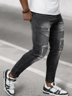 Spodnie jeansowe męskie czarne NB/MP0142N^Ozonee Hot