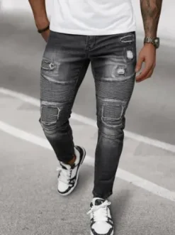 Spodnie jeansowe męskie czarne NB/MP0142N^Ozonee Hot