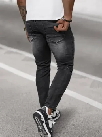Spodnie jeansowe męskie czarne NB/MP0142N^Ozonee Hot
