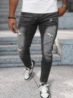 Spodnie jeansowe męskie czarne NB/MP0045N^Ozonee New