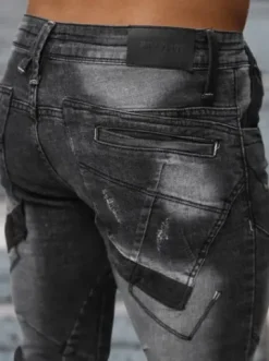 Spodnie jeansowe męskie czarne NB/MP0045N^Ozonee New