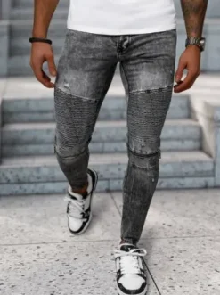 Spodnie jeansowe męskie czarne NB/MP0069N^Ozonee Hot