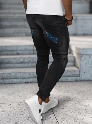 Spodnie jeansowe męskie czarne NB/MP0025NZ^Ozonee Hot