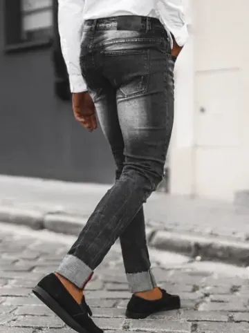 Spodnie jeansowe męskie czarne NB/MP0126N^Ozonee Outlet