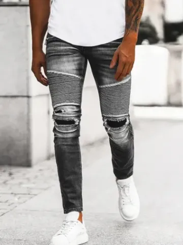 Spodnie jeansowe męskie czarne NB/MP0122N^Ozonee Clearance