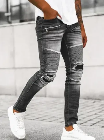 Spodnie jeansowe męskie czarne NB/MP0122N^Ozonee Clearance