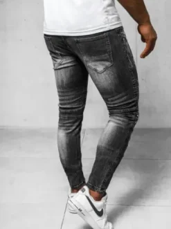 Spodnie jeansowe męskie czarne NB/MP007NZ^Ozonee Fashion
