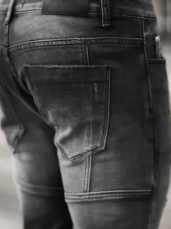 Spodnie jeansowe męskie czarne NB/MP0047NZ^Ozonee Fashion
