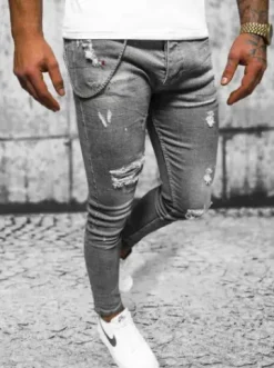 Spodnie jeansowe męskie grafitowe O/MB459^Ozonee Discount