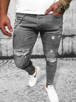 Spodnie jeansowe męskie grafitowe O/MB459^Ozonee Discount