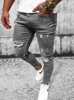 Spodnie jeansowe męskie grafitowe O/MB459^Ozonee Discount