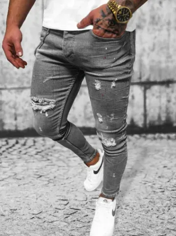 Spodnie jeansowe męskie grafitowe O/MB459^Ozonee Discount