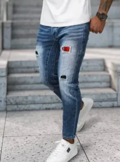 Spodnie jeansowe męskie niebieskie NB/MP0050B^Ozonee Discount