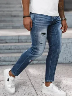 Spodnie jeansowe męskie niebieskie NB/MP0050B^Ozonee Discount