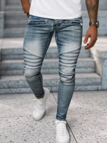 Spodnie jeansowe męskie niebieskie NB/MP0094BSZ^Ozonee Outlet
