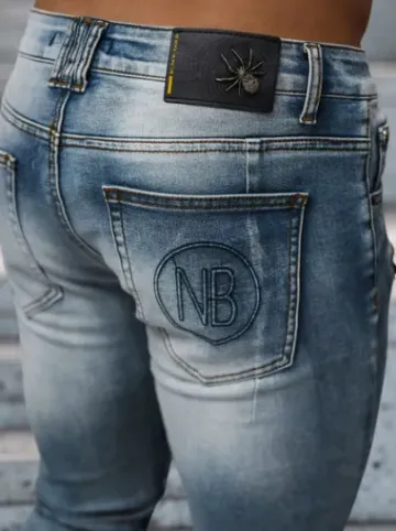 Spodnie jeansowe męskie niebieskie NB/MP0094BSZ^Ozonee Outlet