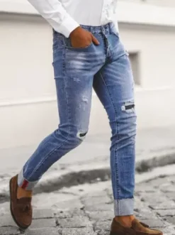 Spodnie jeansowe męskie niebieskie NB/MP0126B^Ozonee Clearance