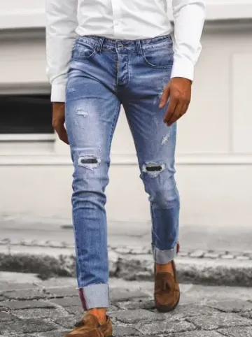 Spodnie jeansowe męskie niebieskie NB/MP0126B^Ozonee Clearance
