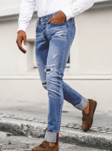 Spodnie jeansowe męskie niebieskie NB/MP0126B^Ozonee Clearance