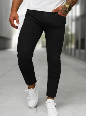 Spodnie jeansowe męskie slim fit czarne BL/JK885^Ozonee Best