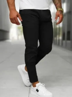 Spodnie jeansowe męskie slim fit czarne BL/JK885^Ozonee Best
