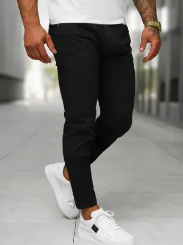 Spodnie jeansowe męskie slim fit czarne BL/JK885^Ozonee Best