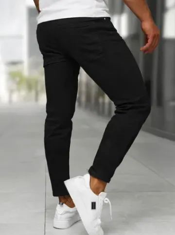 Spodnie jeansowe męskie slim fit czarne BL/JK885^Ozonee Best