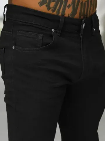 Spodnie jeansowe męskie slim fit czarne BL/JK885^Ozonee Best