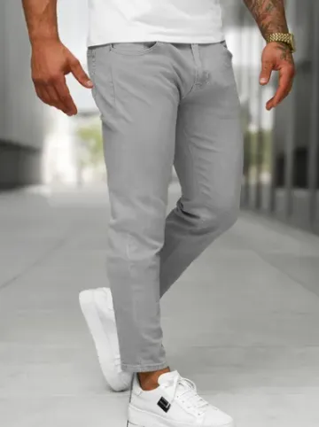 Spodnie jeansowe męskie slim fit szare BL/JK881^Ozonee New