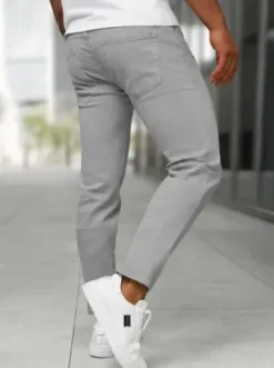Spodnie jeansowe męskie slim fit szare BL/JK881^Ozonee New