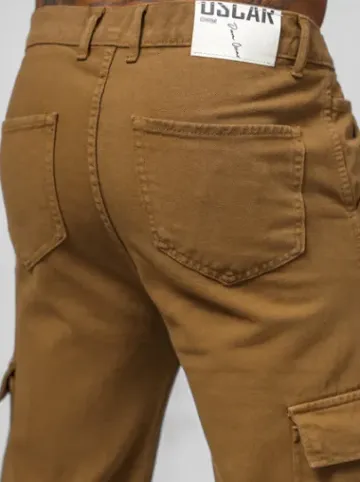 Spodnie jeansowe męskie wide leg brązowe DO/4001^Ozonee Fashion