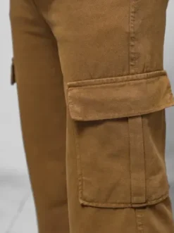 Spodnie jeansowe męskie wide leg brązowe DO/4001^Ozonee Fashion