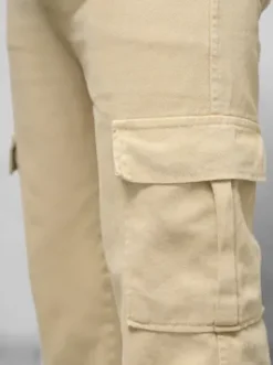 Spodnie jeansowe męskie wide leg beżowe DO/4001^Ozonee Discount