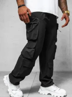 Spodnie męskie cargo wide leg czarne O/PS5528^Ozonee Sale