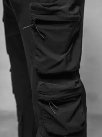 Spodnie męskie cargo wide leg czarne O/PS5528^Ozonee Sale
