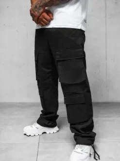 Spodnie męskie cargo wide leg czarne O/G3019Z^Ozonee Hot