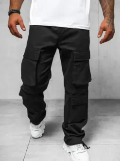 Spodnie męskie cargo wide leg czarne O/G3019Z^Ozonee Hot